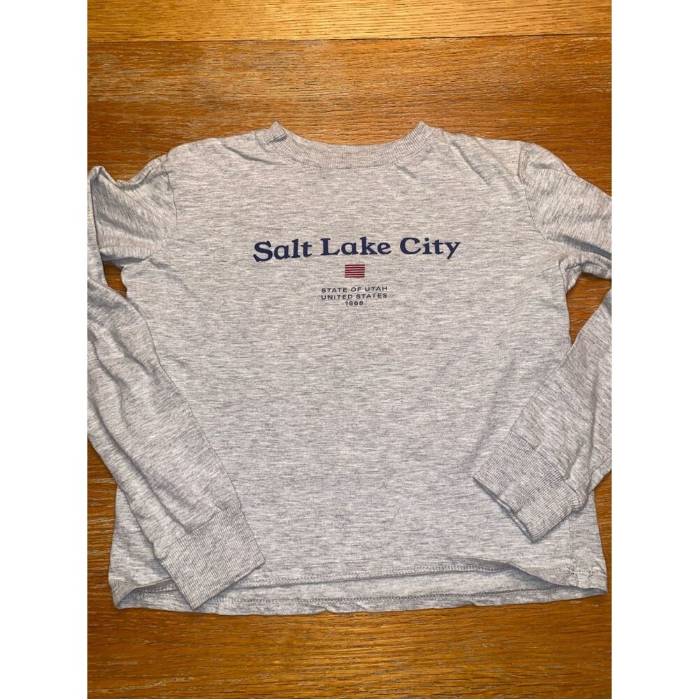 Salt Lake City Gray Long Sleeve Cotton Blend Sweatshirt